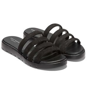 Cole Haan Grand OS Black Leather Suede Sandals